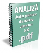 Analiza proiectelor din industria alimentara 2010